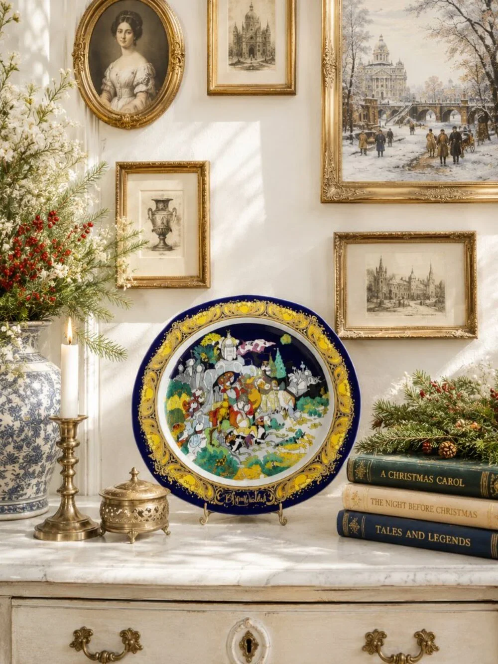 1985 Rosenthal Christmas Plate Designed by Danish Artist Bjørn Wiinblad